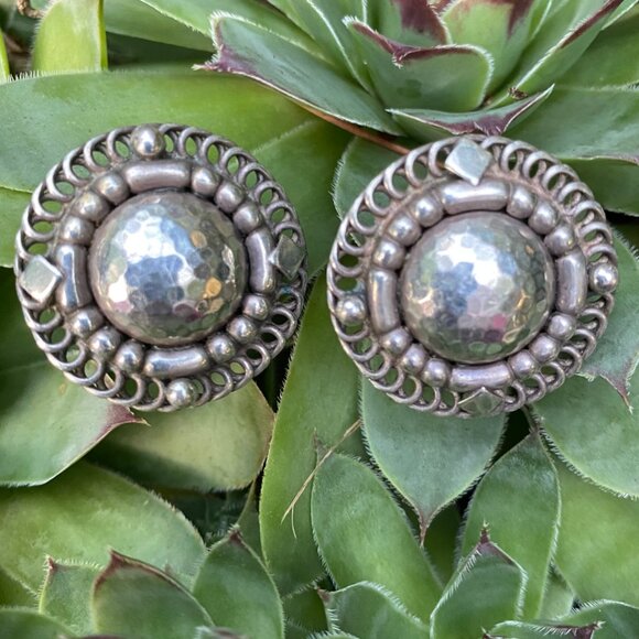 Georg Jensen Earrings- Vintage #85 Denmark Sterling Silver Vtg